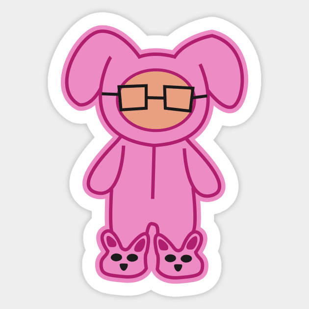 Cute Ralphie Bunny Suit Cartoon Sticker by SLAG_Creative